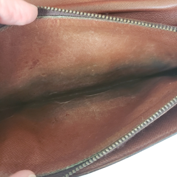 LOUIS VUITTON LV Vintage Sarah Envelope Wallet Leather Large Clutch Brown - Picture 6 of 13